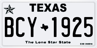 TX license plate BCY1925