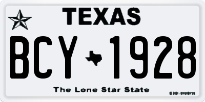 TX license plate BCY1928