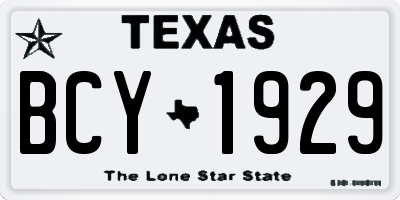 TX license plate BCY1929