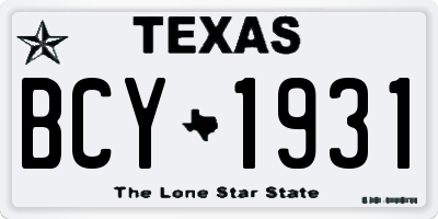 TX license plate BCY1931