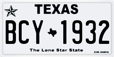 TX license plate BCY1932