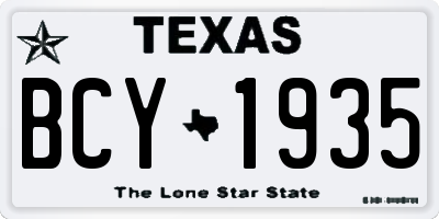 TX license plate BCY1935