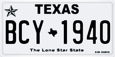 TX license plate BCY1940