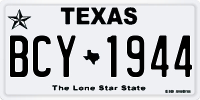 TX license plate BCY1944