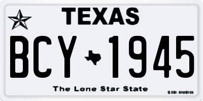 TX license plate BCY1945
