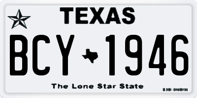 TX license plate BCY1946