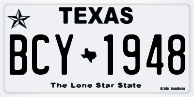 TX license plate BCY1948