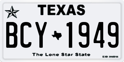 TX license plate BCY1949
