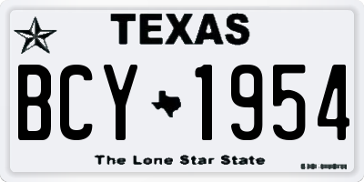TX license plate BCY1954