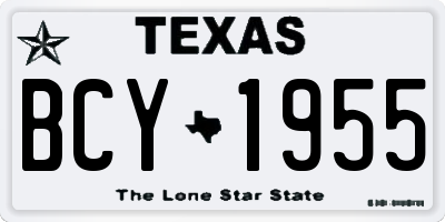 TX license plate BCY1955