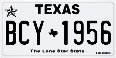 TX license plate BCY1956