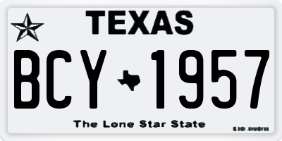 TX license plate BCY1957