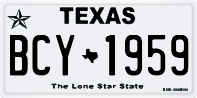 TX license plate BCY1959