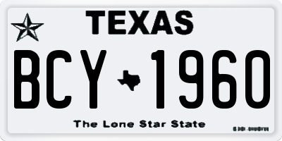 TX license plate BCY1960