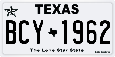 TX license plate BCY1962