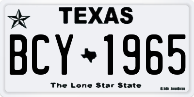 TX license plate BCY1965