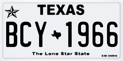 TX license plate BCY1966