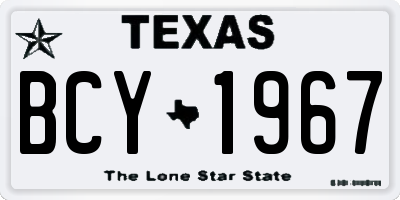 TX license plate BCY1967