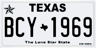 TX license plate BCY1969