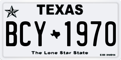 TX license plate BCY1970