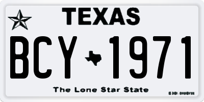 TX license plate BCY1971
