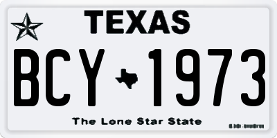 TX license plate BCY1973
