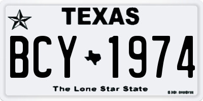 TX license plate BCY1974