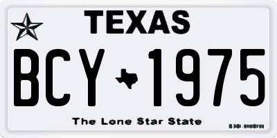 TX license plate BCY1975