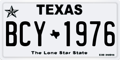 TX license plate BCY1976