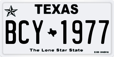 TX license plate BCY1977