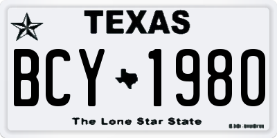 TX license plate BCY1980