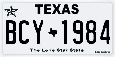 TX license plate BCY1984