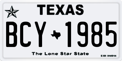 TX license plate BCY1985