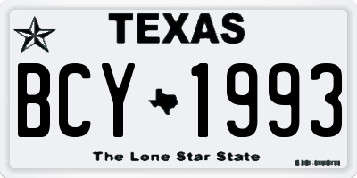 TX license plate BCY1993