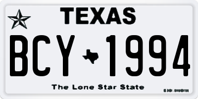 TX license plate BCY1994