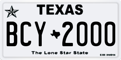TX license plate BCY2000