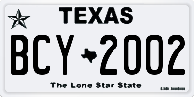 TX license plate BCY2002