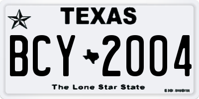 TX license plate BCY2004