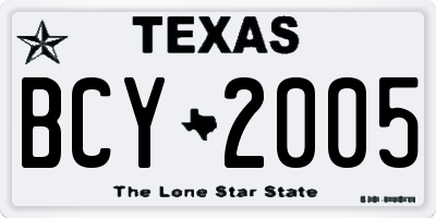 TX license plate BCY2005
