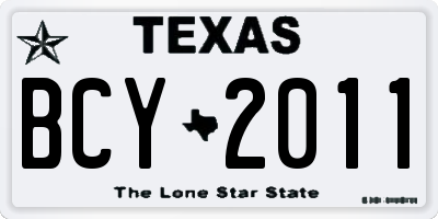 TX license plate BCY2011