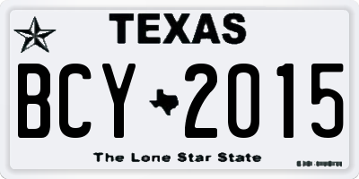 TX license plate BCY2015