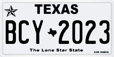 TX license plate BCY2023
