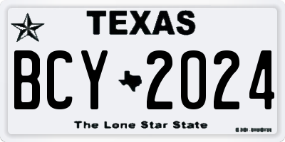 TX license plate BCY2024