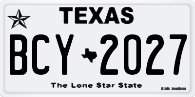 TX license plate BCY2027