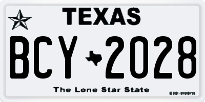 TX license plate BCY2028