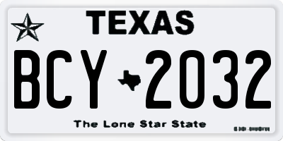 TX license plate BCY2032
