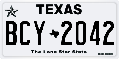 TX license plate BCY2042