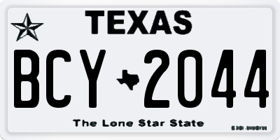 TX license plate BCY2044