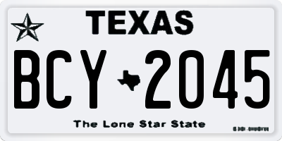 TX license plate BCY2045