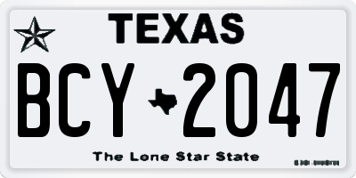TX license plate BCY2047